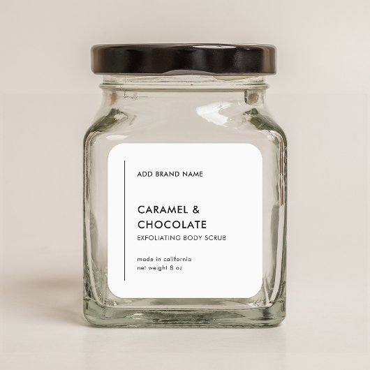 Verticale lijn Voeg uw merk Modern productlabel to Vierkante Sticker