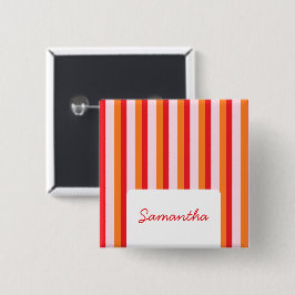 Verticale lijnen gepersonaliseerde strepen vierkante button 5,1 cm