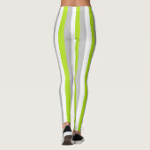 Verticale linegroen, zilver en witte strepen leggings (Achterkant)
