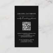 Verticale Logo Black Floral Elegant Professional Visitekaartje (Achterkant)