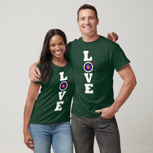 Verticale love-boogschieten en pijljager/archer t-shirt (Unisex)