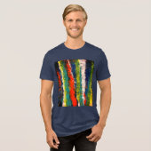 Verticale mannen-streep Tri-Blend shirt (Voorkant volledig)