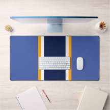 Verticale marine witte gele strepen op vet blauw