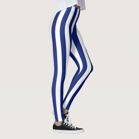Verticale marineblauw Stripes Decor on Leggings (Rechts)