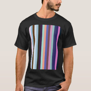 Verticale meerkleurige strepen in tinten blauw An T-shirt