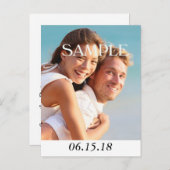Verticale moderne foto Save the Date Wedding Aankondigingskaart (Voorkant / Achterkant)