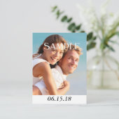 Verticale moderne foto Save the Date Wedding Aankondigingskaart (Staand voorkant)