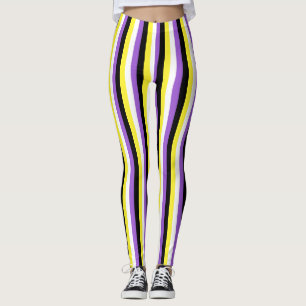Verticale niet-binaire geprikte vlag leggings