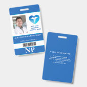 Verticale NP, Nurse Practitioner Photo ID Bar Code Badge (Front & Back)