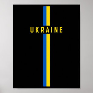 Verticale Oekraïense vlag met tekst 'oekraïne' in Poster
