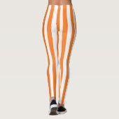 Verticale Oranje en witte strepen Leggings (Achterkant)