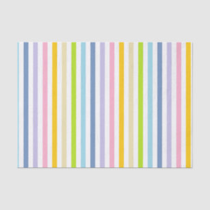 Verticale pasteelregenboog en witte strepen tissuepapier