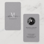 Verticale Professional Premium Gray Handtekening F Visitekaartje (Voorkant / Achterkant)