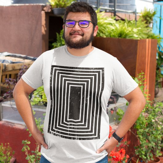 Verticale rechthoeklijnen t-shirt