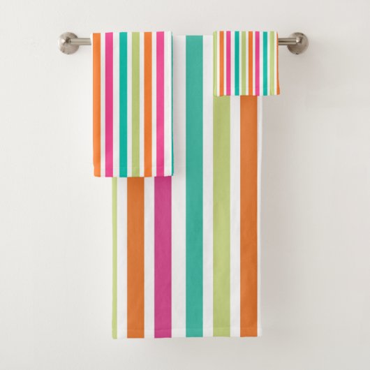 verticale regenboog strepen, kleurrijke retro-mult bad handdoek (Insitu)