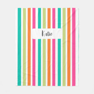 verticale regenboog strepen, kleurrijke retro-mult fleece deken