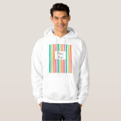 verticale regenboog strepen, kleurrijke retro-mult hoodie (Voorkant volledig)