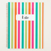 verticale regenboog strepen, kleurrijke retro-mult planner (Voorkant)