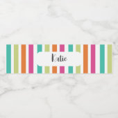 verticale regenboog strepen, kleurrijke retro-mult waterfles etiket (Enkel label)