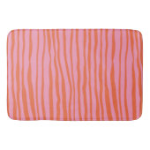 Verticale retrogolvende lijnen - pastel oranje en badmat (Voorkant)