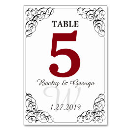 Verticale rode en witte tafel Kaart