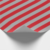 Verticale rode en zilverstrips cadeaupapier (Hoek)