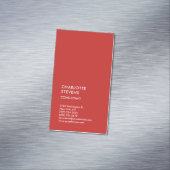 Verticale Rood Trendy Minimalist Eenvoudig legant Magnetisch Visitekaartje (Voorbeeld)