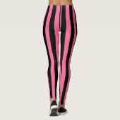 Verticale roze en zwarte strepen leggings (Achterkant)