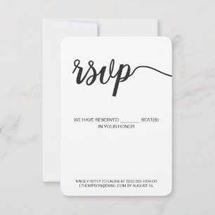 Verticale RSVP zonder mailing Gereserveerde Seat R Kaartje