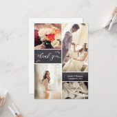 Verticale rustieke bruiloft foto collage dank u kaart (Voorkant / Achterkant in situ)