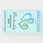 Verticale Sjabloon verbonden hartenfamilie reünie Spandoek (Horizontaal)