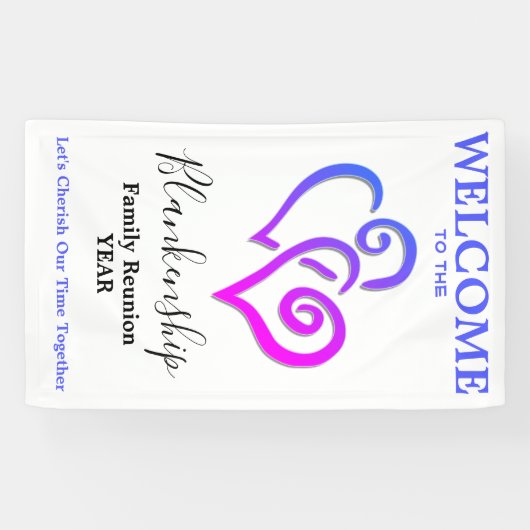 Verticale Sjabloon verbonden hartenfamilie reünie Spandoek (Horizontaal)