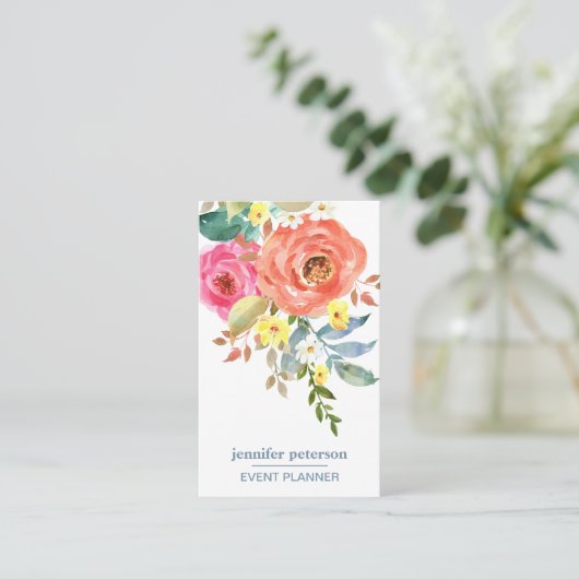 Verticale sociale media-pictogrammen voor Floral-B Visitekaartje (Staand voorkant)