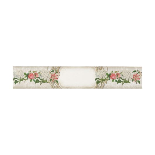 Verticale  Stargazer Lily Taupe Kant Goud Uitnodigingen Wikkel (Vlak)