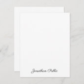 Verticale stijlvolle handscript tekst gepersonalis notitiekaartje (Voorkant / Achterkant)