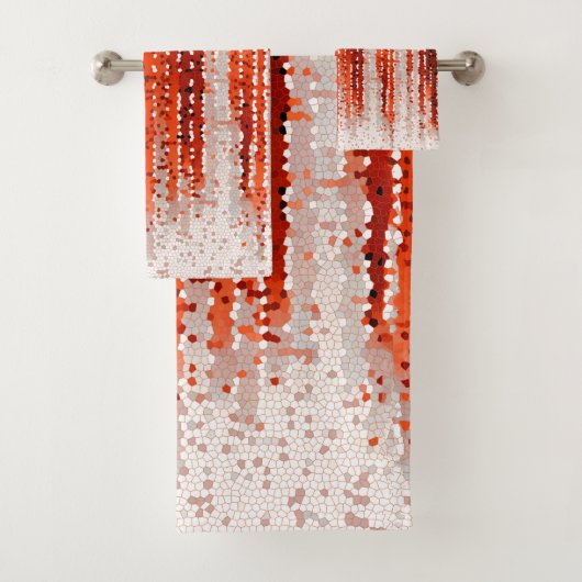 Verticale strepen, abstract, rood, grijs, wit bad handdoek (Insitu)
