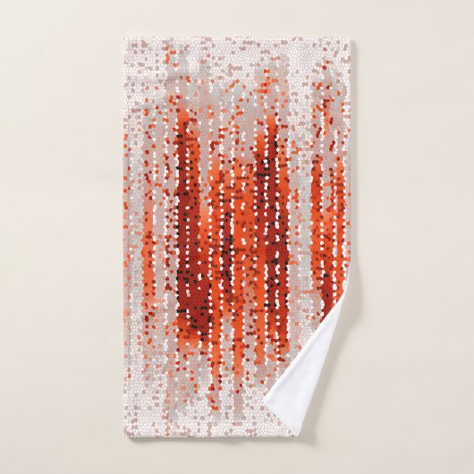 Verticale strepen, abstract, rood, grijs, wit bad handdoek (Handdoek)