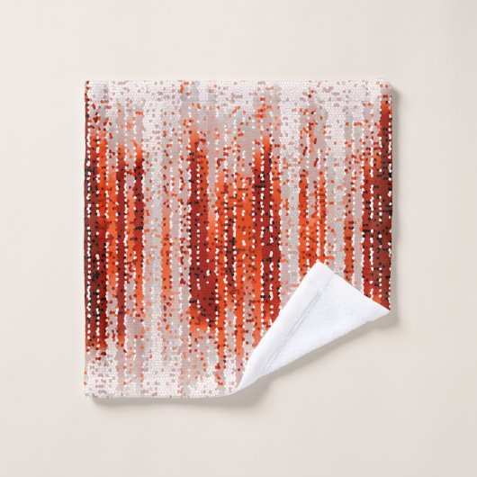 Verticale strepen, abstract, rood, grijs, wit bad handdoek (Wasdoekje)