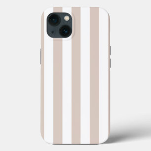 Verticale strepen beige en wit gestreept iPhone 13 hoesje