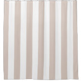 Verticale strepen beige en wit gestreept douchegordijn (Voorkant)