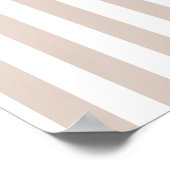 Verticale strepen beige en wit gestreept poster (Hoek)