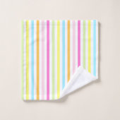 Verticale strepen in veelkleurige pastelkleuren bad handdoek (Wasdoekje)