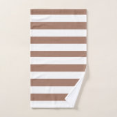  Verticale Strepen Mocha Mousse Wit Bad Handdoek (Handdoek)