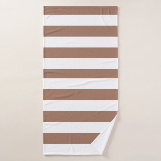 Verticale Strepen Mocha Mousse Wit Badhanddoek (Badhanddoek)