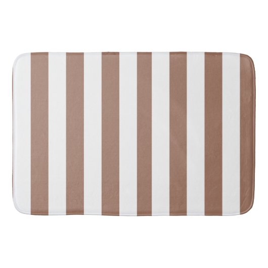Verticale Strepen Mocha Mousse Wit Badmat (Voorkant)