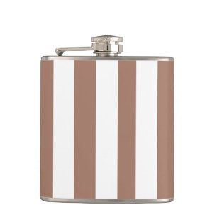  Verticale Strepen Mocha Mousse Wit Heupfles