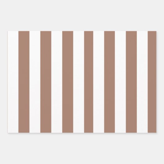  Verticale Strepen Mocha Mousse Wit Inpakpapier Vel (Voorkant 2)