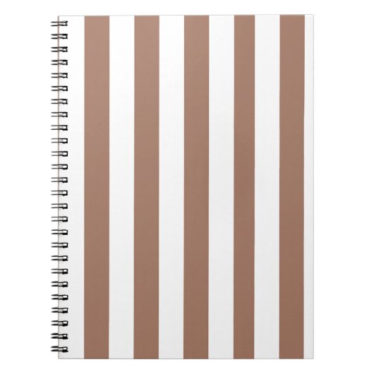 Verticale Strepen Mocha Mousse Wit Notitieboek (Voorkant)