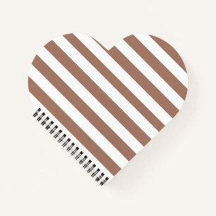 Verticale Strepen Mocha Mousse Wit Notitieboek