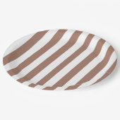  Verticale Strepen Mocha Mousse Wit Papieren Bordje (Gekanteld)